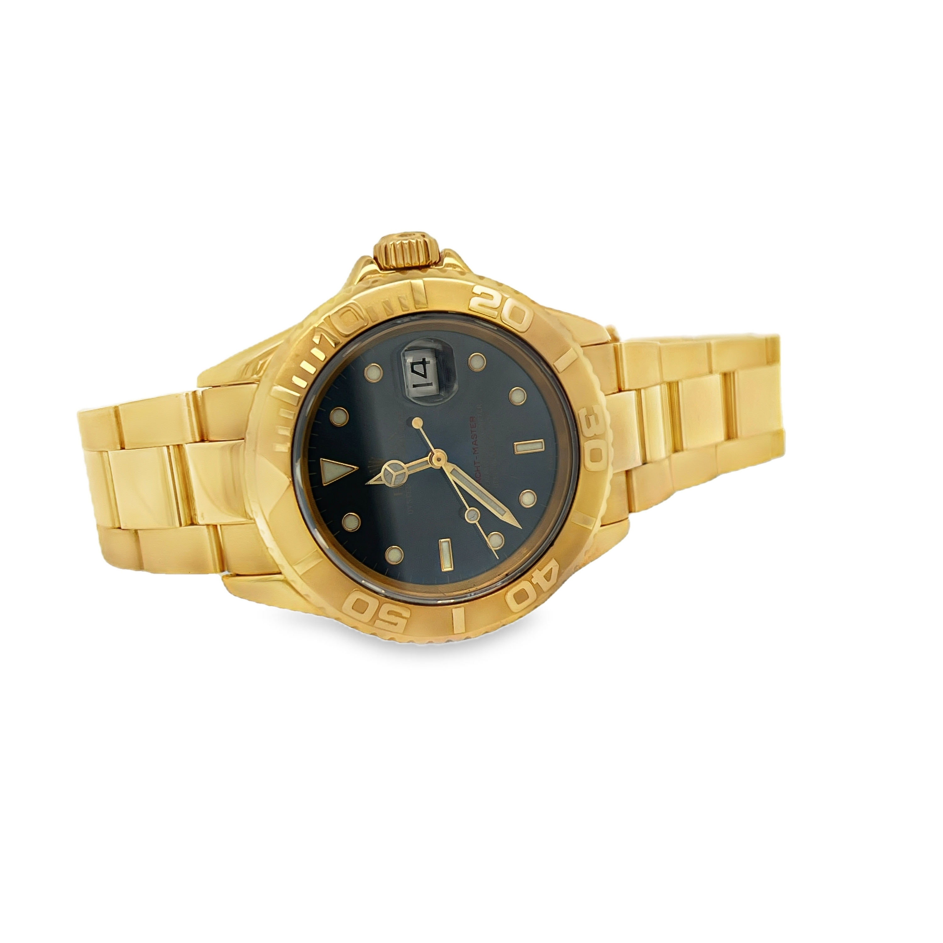 Pre-Owned Rolex Yacht-Master 18K Yellow Gold 16628 Blue Dial