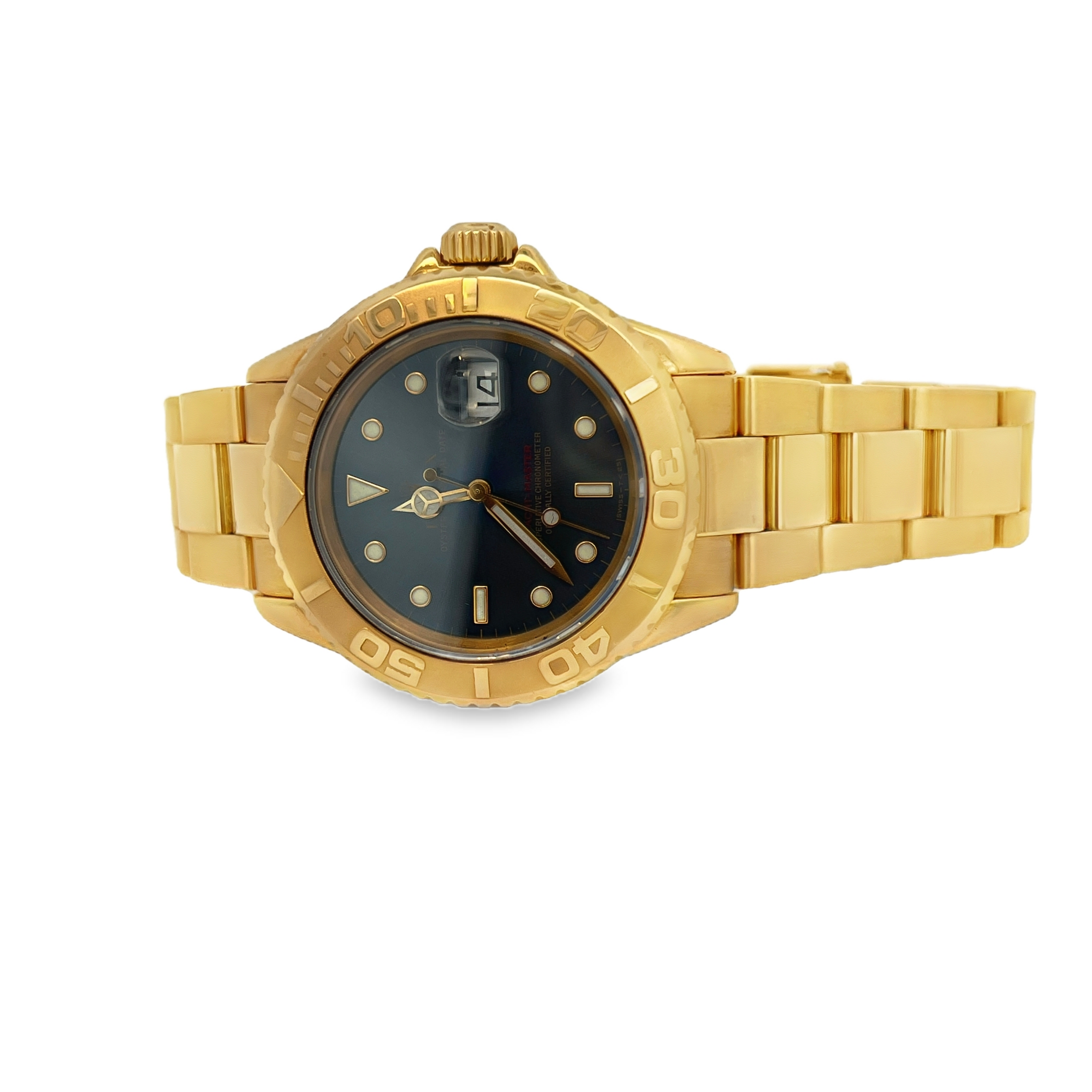 Pre-Owned Rolex Yacht-Master 18K Yellow Gold 16628 Blue Dial