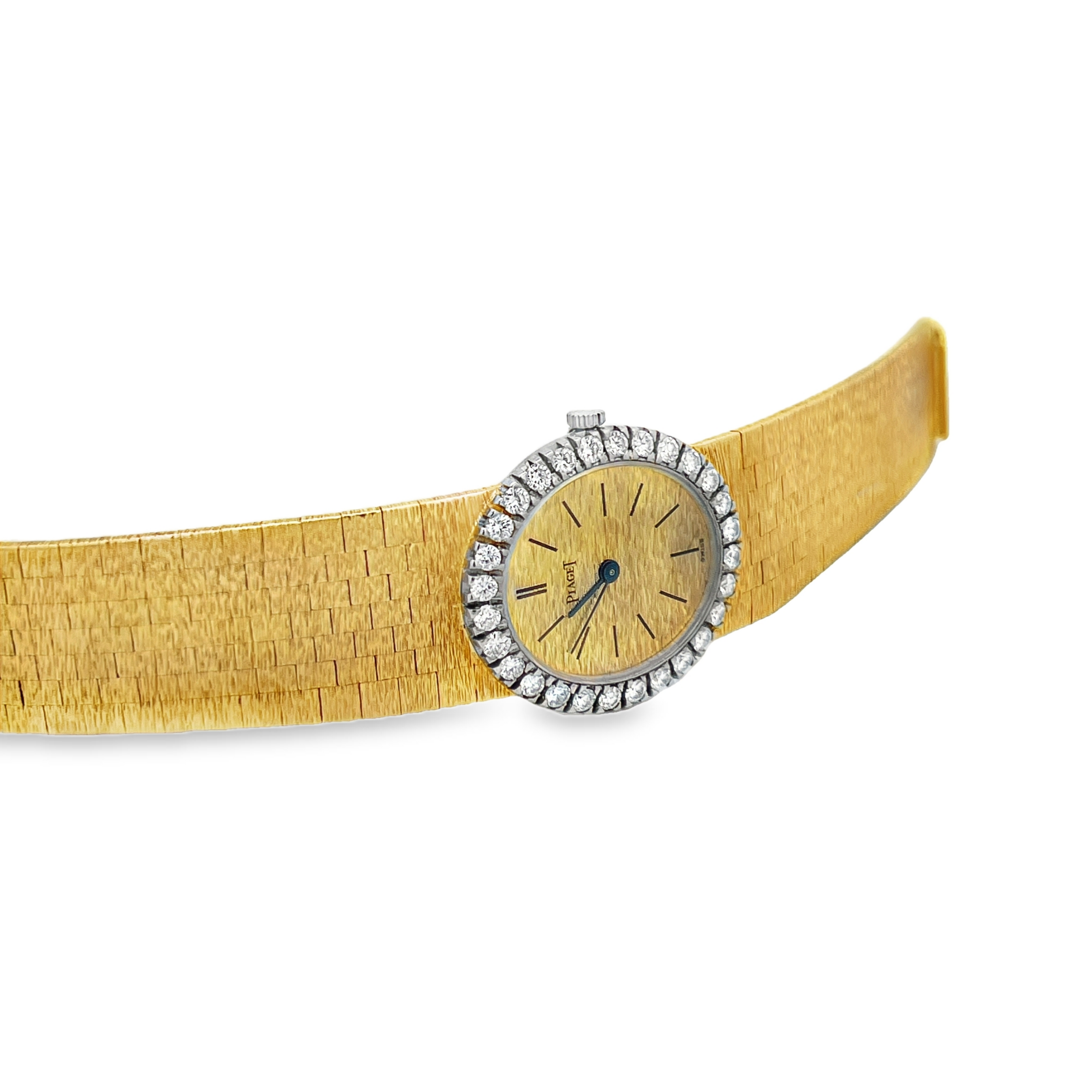 Estate Piaget 18K Yellow Gold Diamond Bezel Bracelet Watch