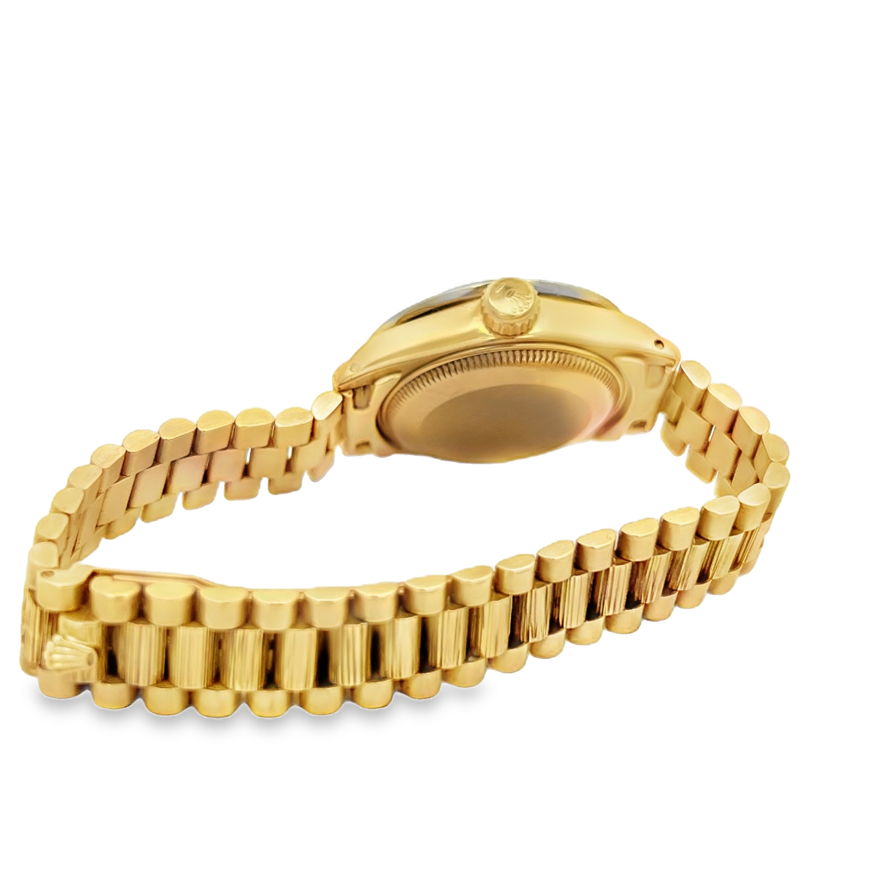 Pre-Owned Rolex Oyster Perpetual Date 18K Yellow Gold Bark Finish Watch with Diamond Bezel