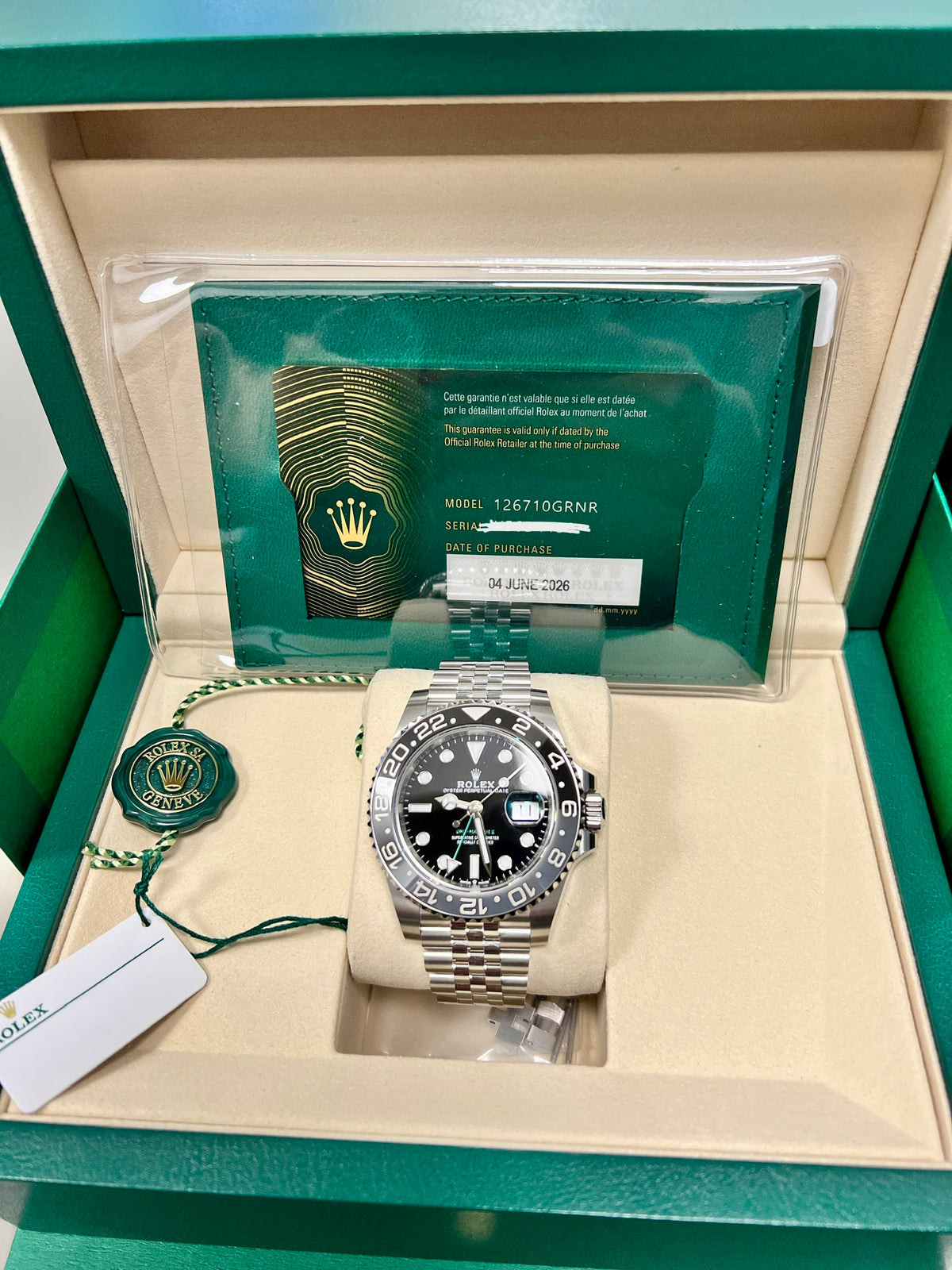 Pre-Owned Rolex GMT-Master II “Bruce Wayne” 40mm Ref. 126710GRNR – 2026 Full Set