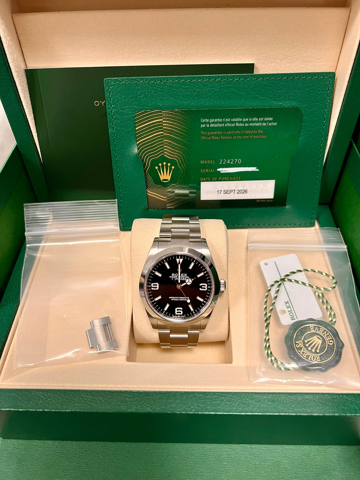 Unworn Rolex Explorer 40mm Ref. 224270 – 2026 Full Set