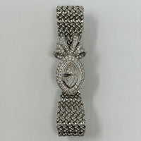 Vintage Ladies Watches Pave Diamond Dial Diamond Ribbon Bezel White Gold DIAMOND RIBBON