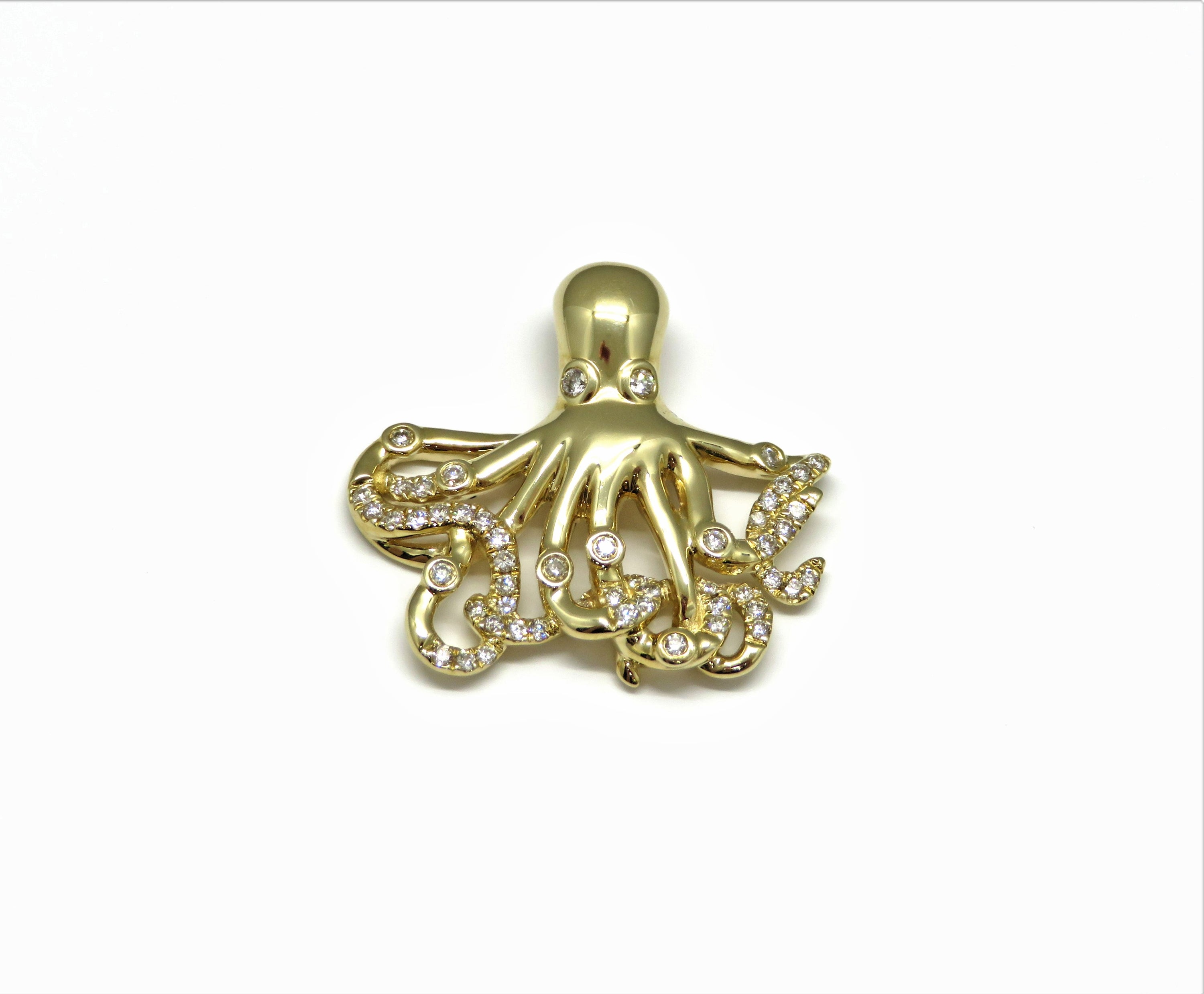 14kt yg dia octopus pend .27ct