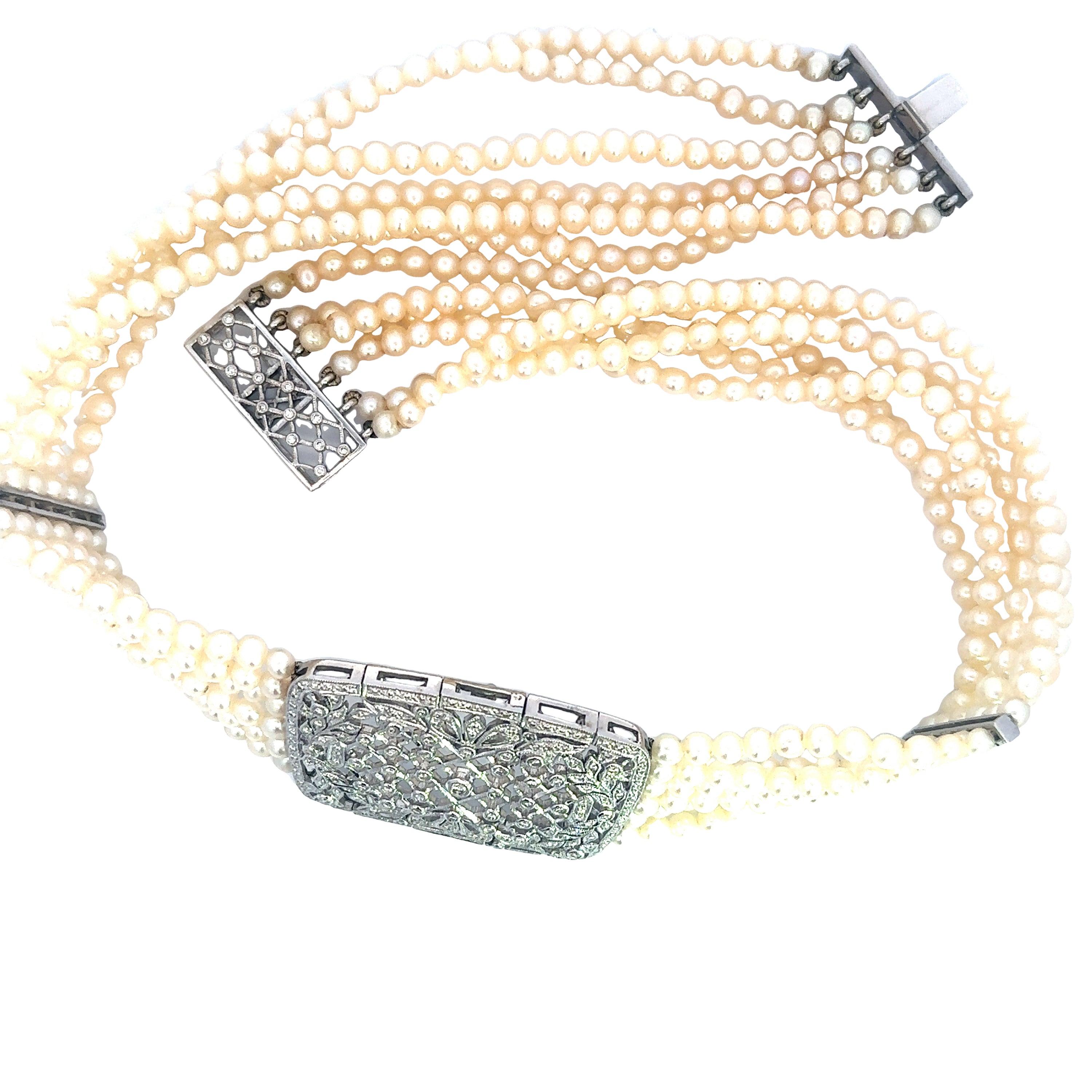 -E- 18kt wg Multi Strand Pearl