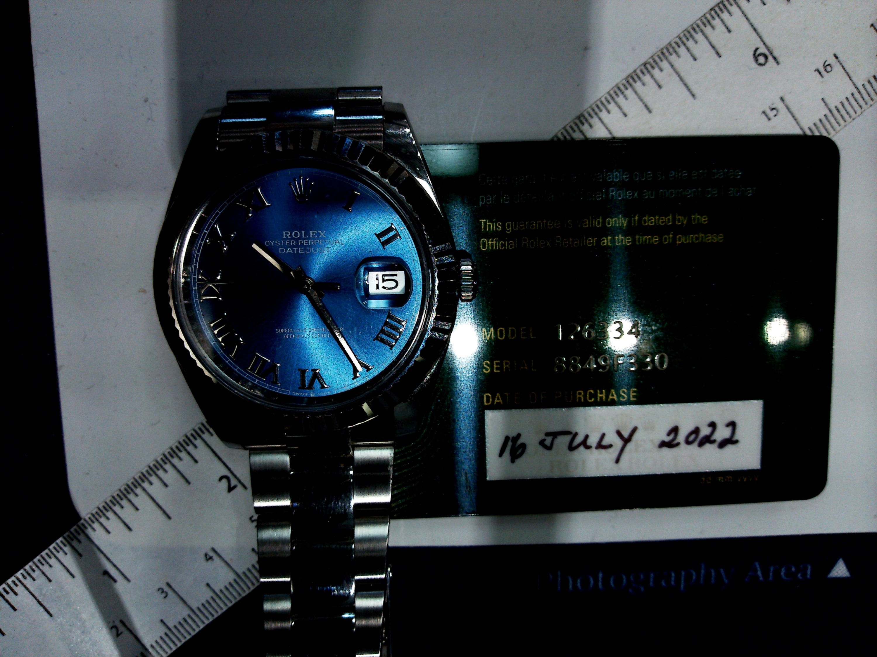 Pre-Owned Rolex Datejust 41 Blue Roman Dial 126334 Box & Papers 2022