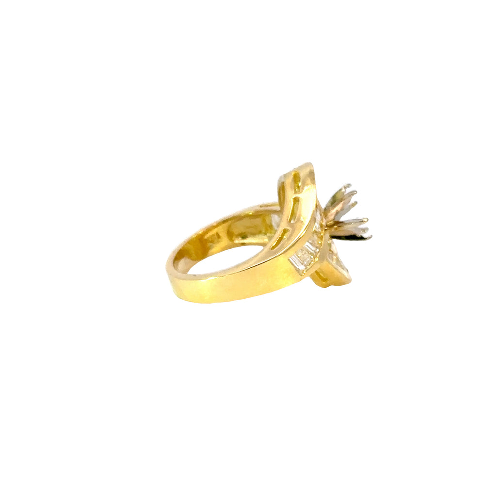 18kt yg engagement ring mounti