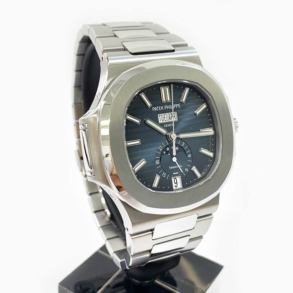 Nautilus 40mm Annual Calendar Moon Phases Stainless Steel Blue Tiffany Dial 5726/1A‐014