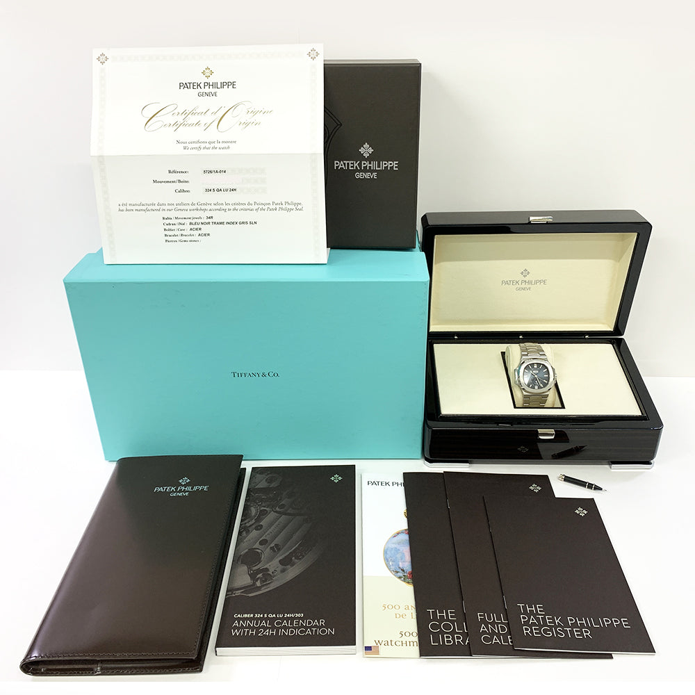 Nautilus 40.5mm Annual Calendar Moon Phases Stainless Steel Blue Tiffany-stamped  Dial  5726/1A‐014