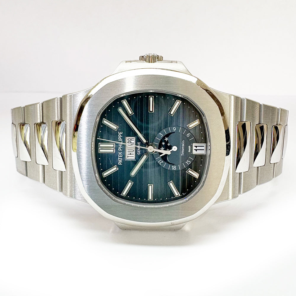 Nautilus 40mm Annual Calendar Moon Phases Stainless Steel Blue Tiffany Dial 5726/1A‐014