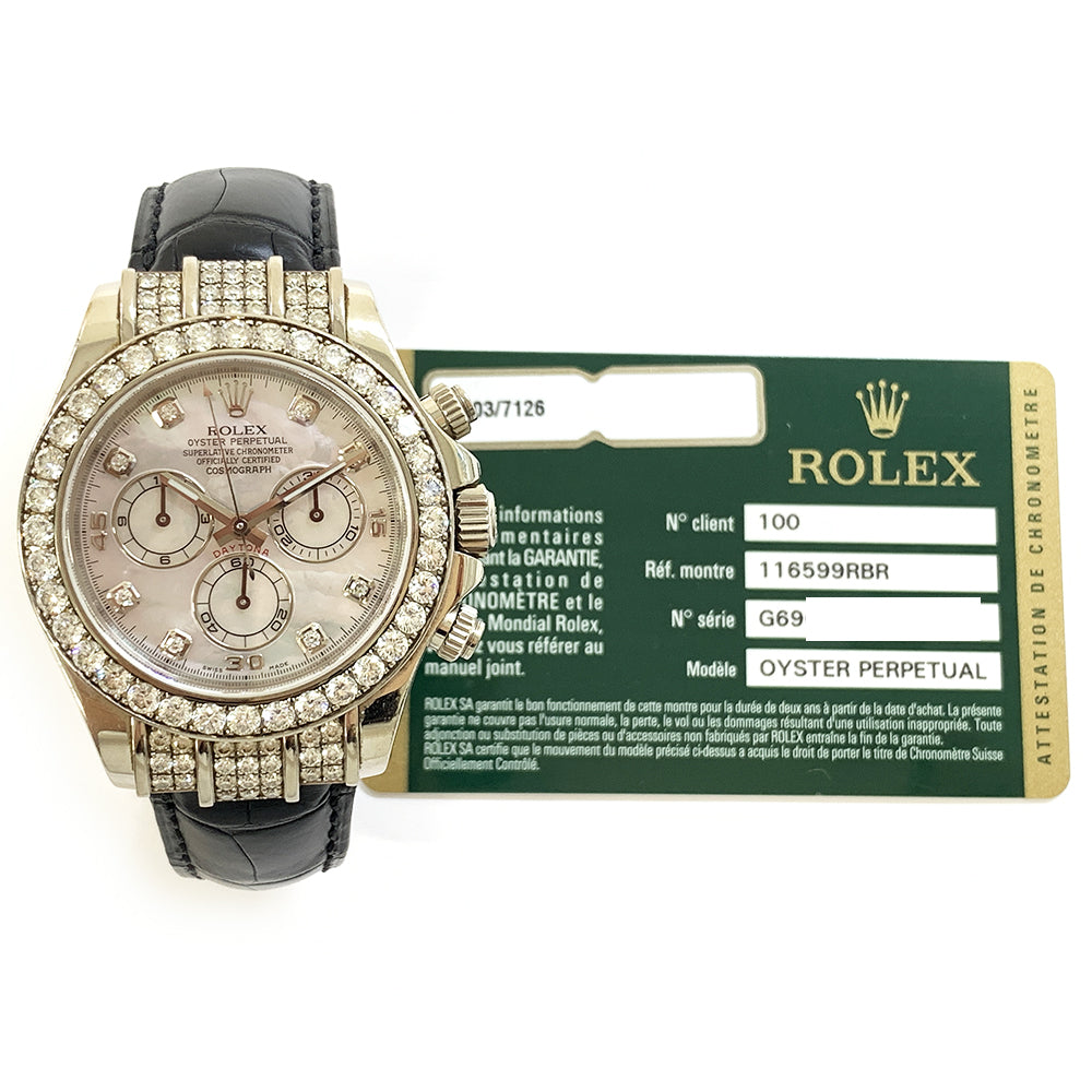 Daytona  Diamond Bezel and Lugs White Gold 116599RBR