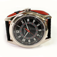 Calatrava 40mm "Carbon" Motif Dial Black Calfskin Strap White Gold 6007G-010