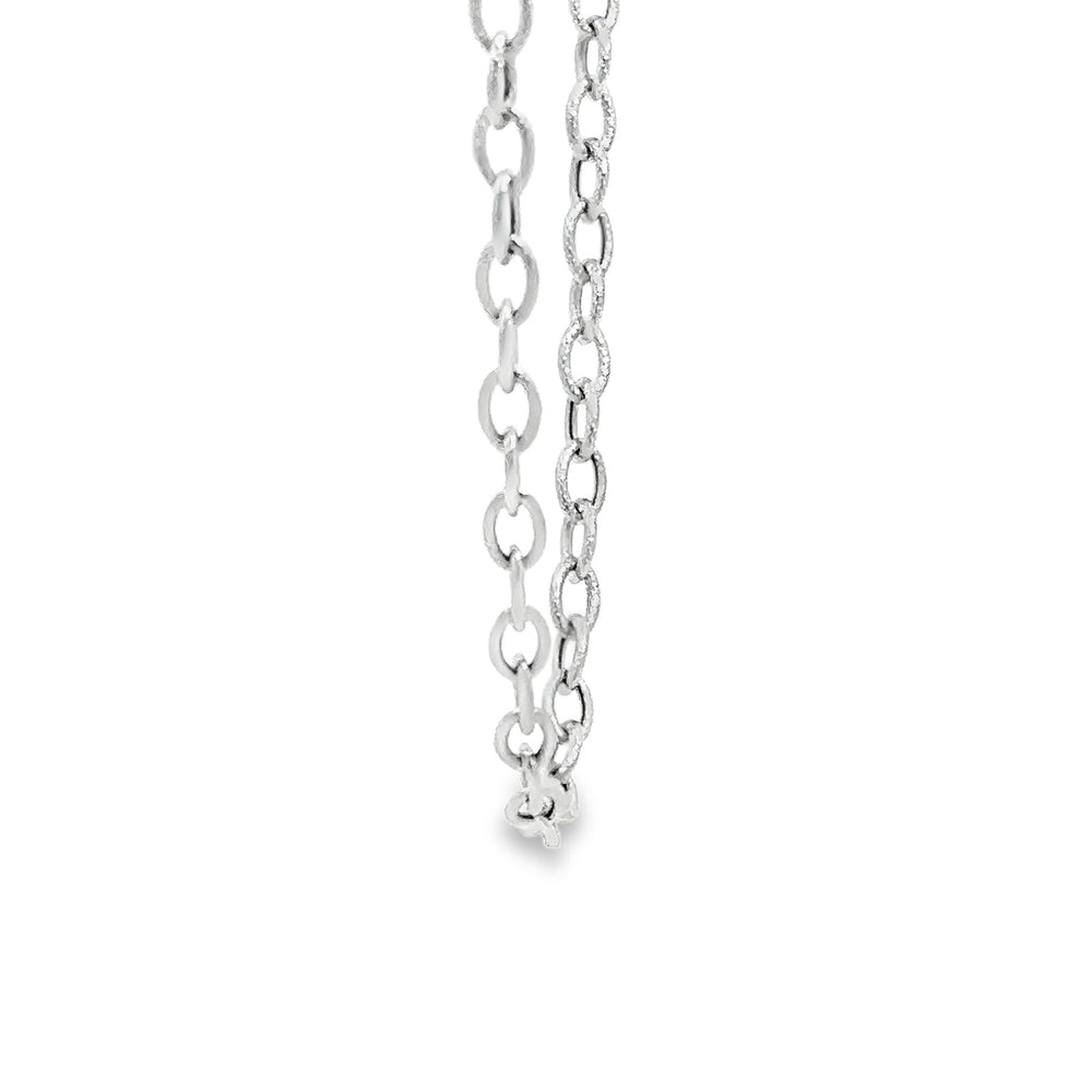 14k white gold open link textu