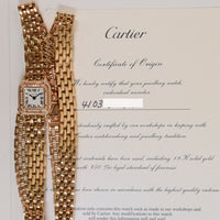 Panthère de Cartier 20mm x 25mm Rose Gold Diamond-set Bezel and Crown Rose Gold Triple Loop Bracelet Quartz WJPN0013