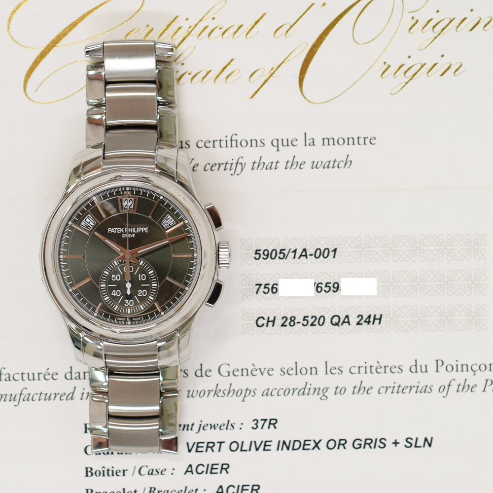 Flyback Chronograph, Annual Calendar, 42mm Stainless Steel Self Winding 5905/1A-001