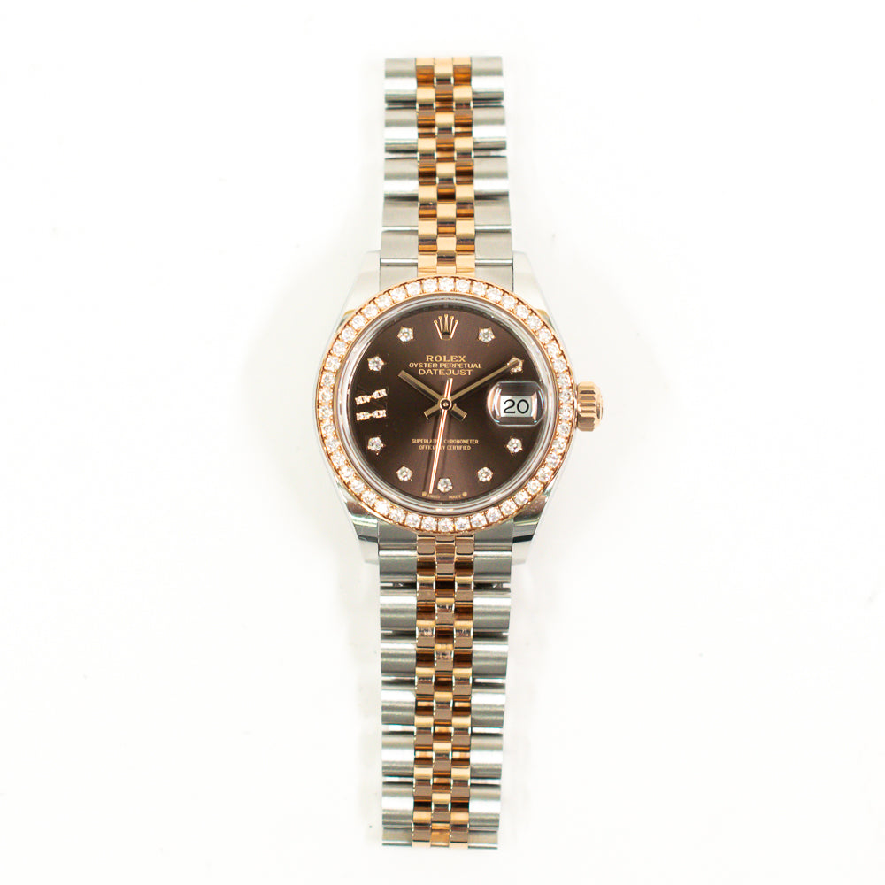 Datejust 28mm Diamond Bezel Steel and Rose Gold 279381RBR