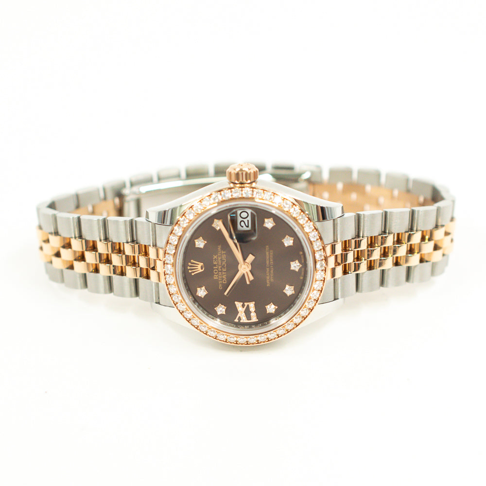 Datejust 28mm Diamond Bezel Steel and Rose Gold 279381RBR