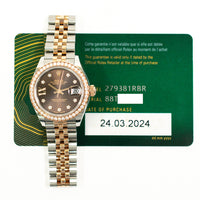 Datejust 28mm Diamond Bezel Steel and Rose Gold 279381RBR