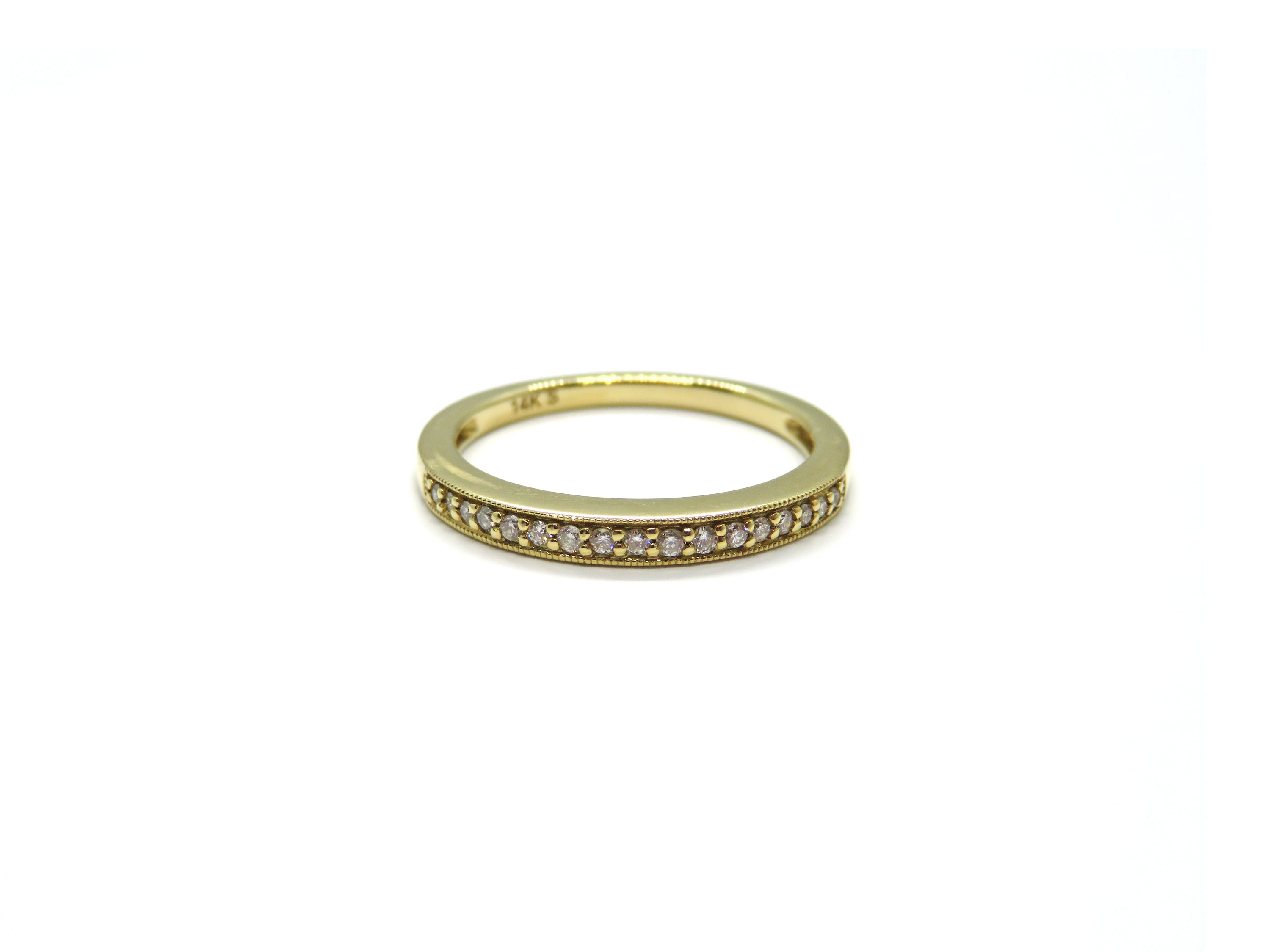 14kt Yellow Gold and Pave Diamond Wedding Band