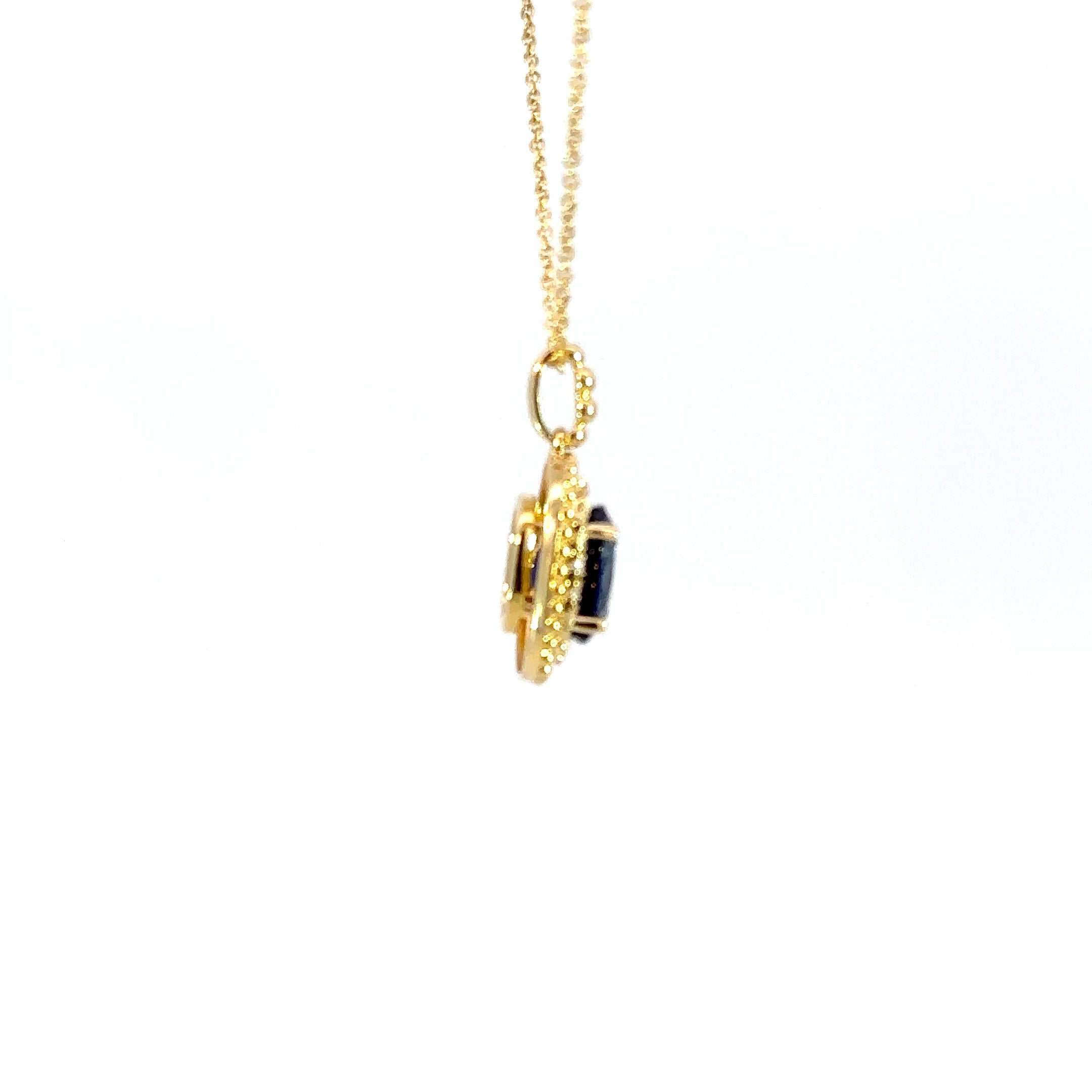 14k yg sapp pendant w dia halo