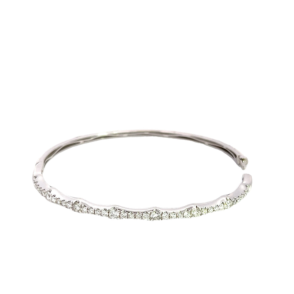 18k White Gold Pave Set Diamond Bangle Bracelet