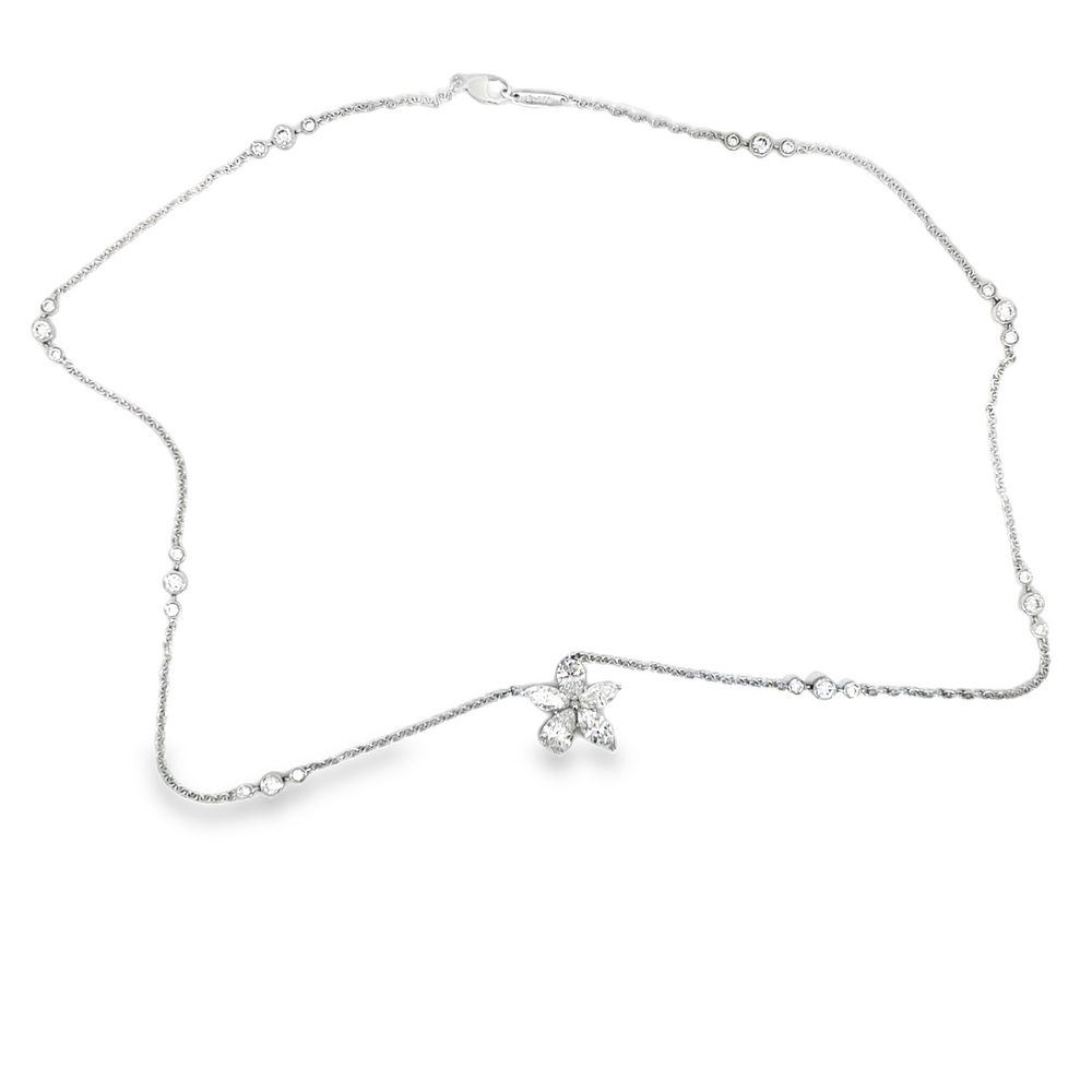 Estate Tiffany Victoria® Platinum Diamond Mixed Cluster Necklace Approx. 3.00 CTTW