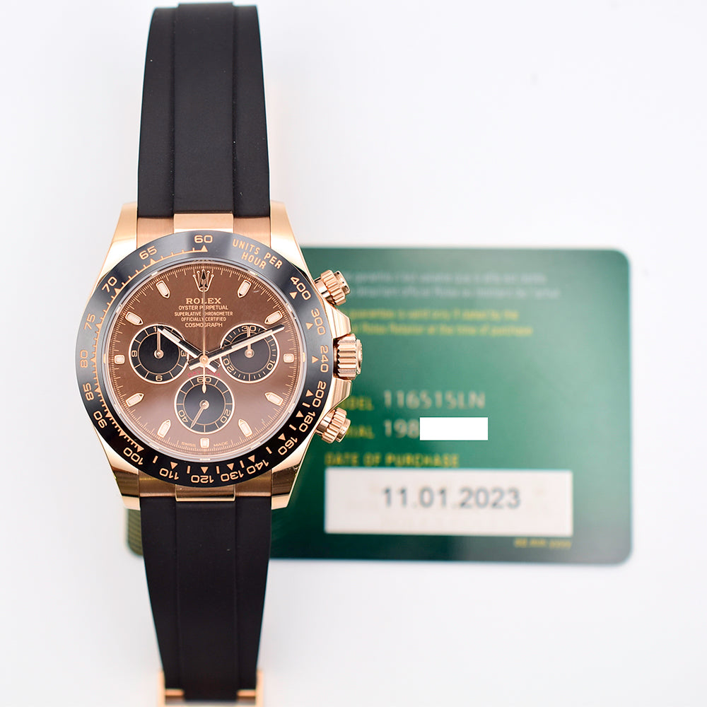 Daytona Rose Gold with Rubber Strap 116515LN