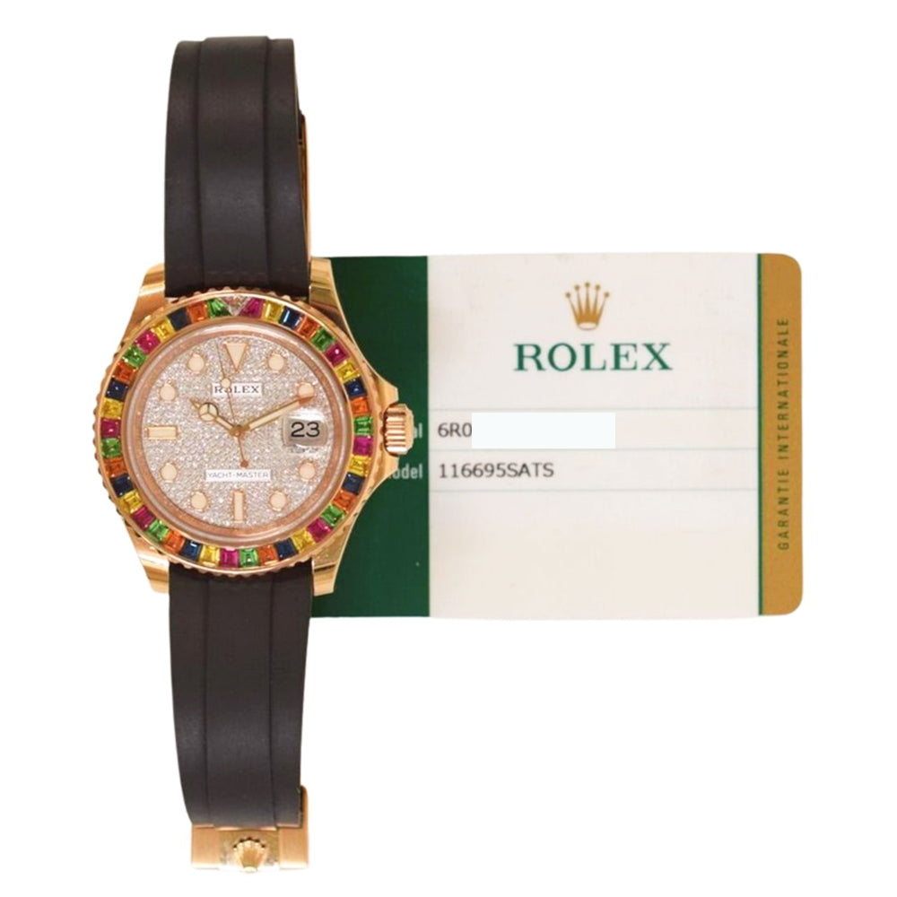 Yacht-Master 40mm Everose Gold Multicolor Sapphire & Tsavorite Bezel 116695SATS