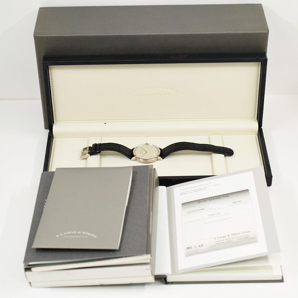 Saxonia Thin 37mm White Gold Manual Winding 201.027