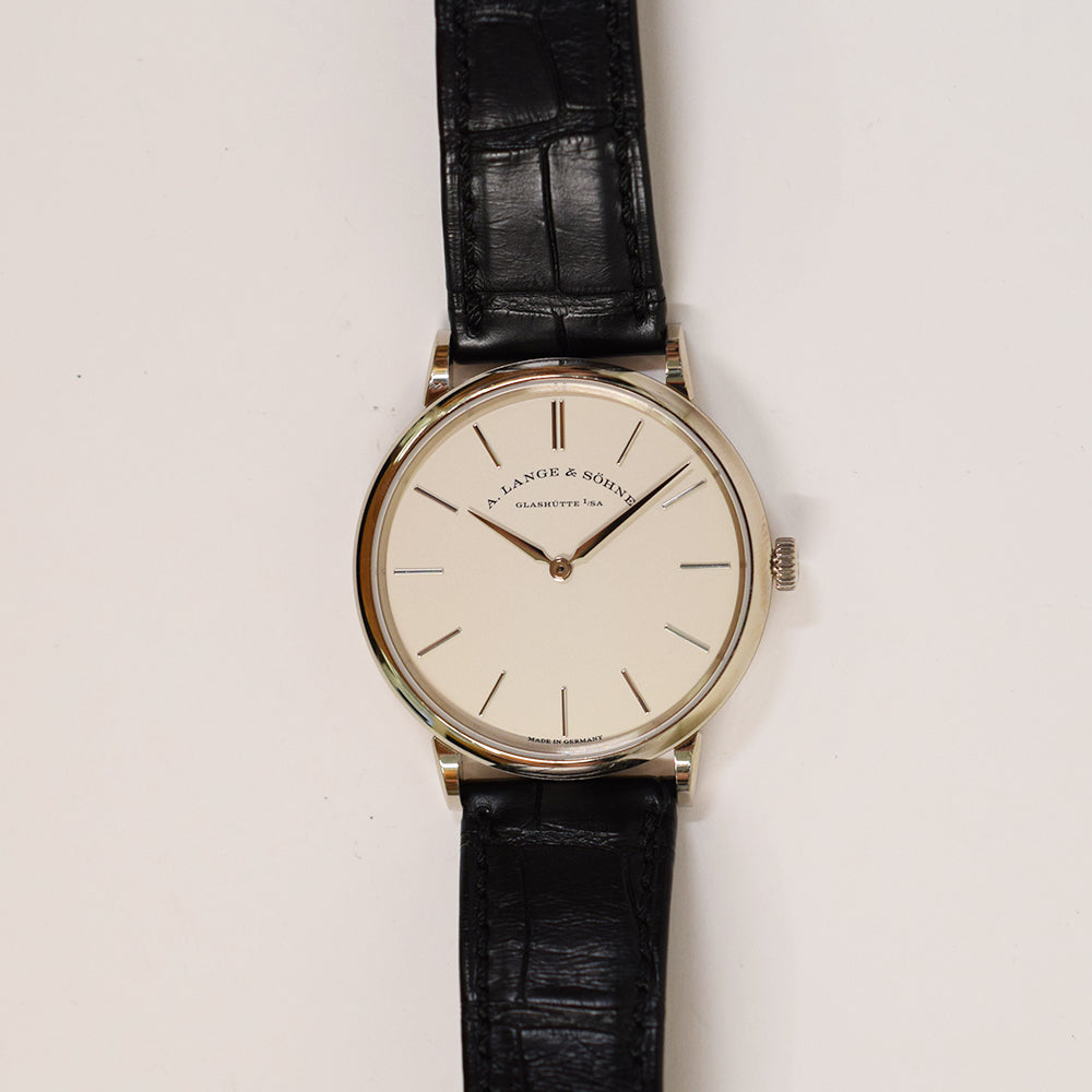 Saxonia Thin 37mm White Gold Manual Winding 201.027