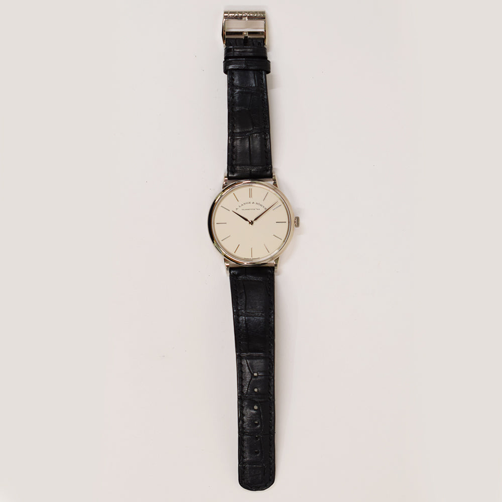 Saxonia Thin 37mm White Gold Manual Winding 201.027