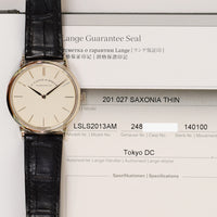 Saxonia Thin 37mm White Gold Manual Winding 201.027