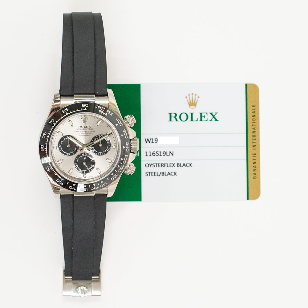 Daytona White Gold with Rubber Strap 116519LN