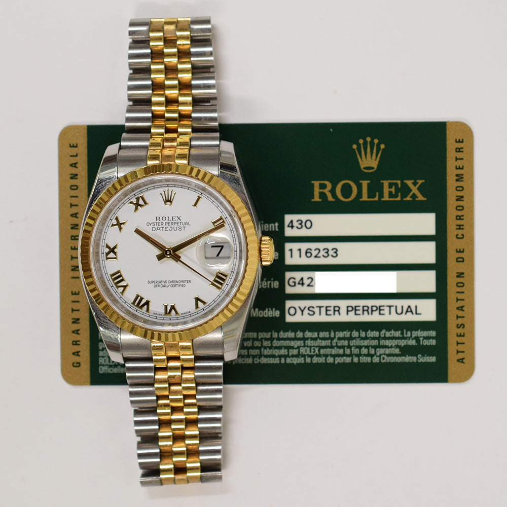 Datejust 36mm Steel and Yellow Gold 116233