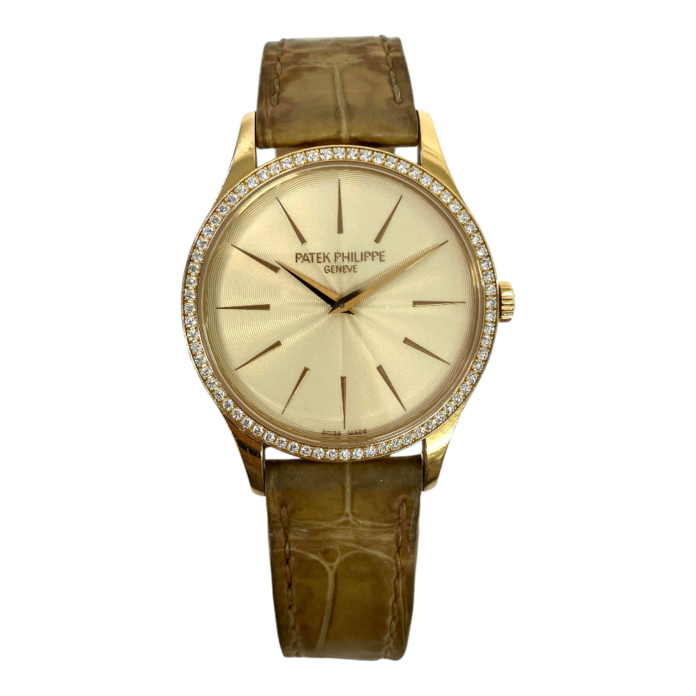 Calatrava 33mm Rose Gold Diamonds Bezel Manual 4897R-010
