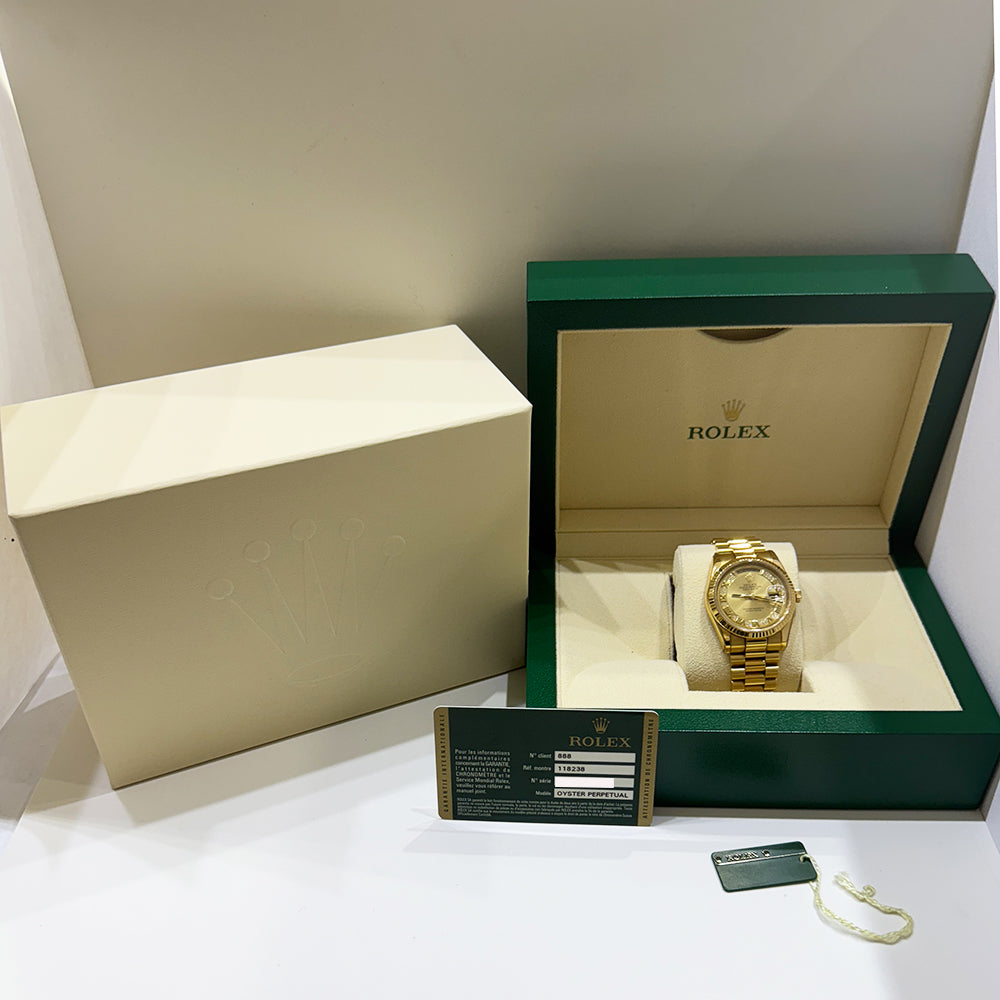 Day-Date President 36mm Yellow Gold Fluted Bezel 118238MR