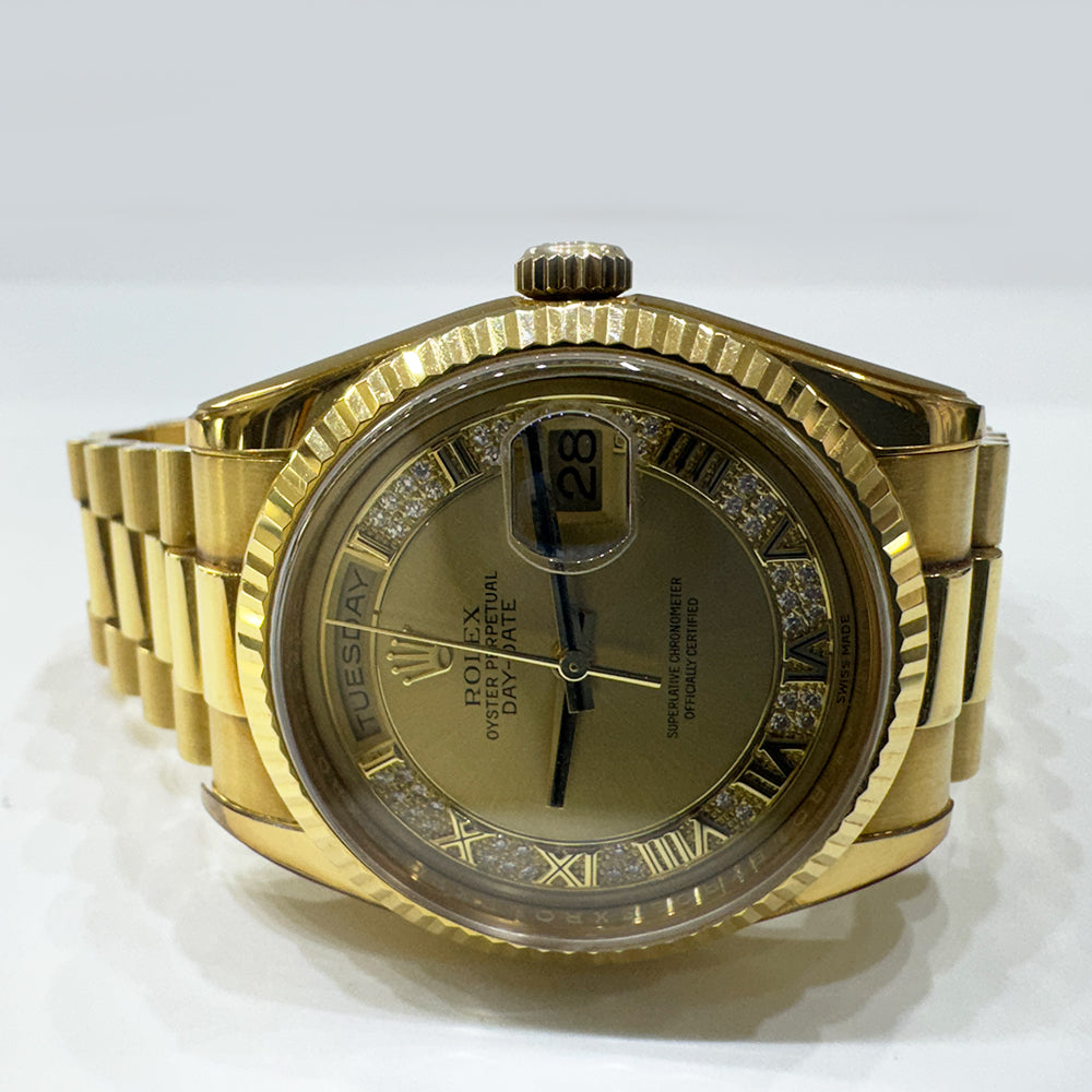 Day-Date President 36mm Yellow Gold Fluted Bezel 118238MR