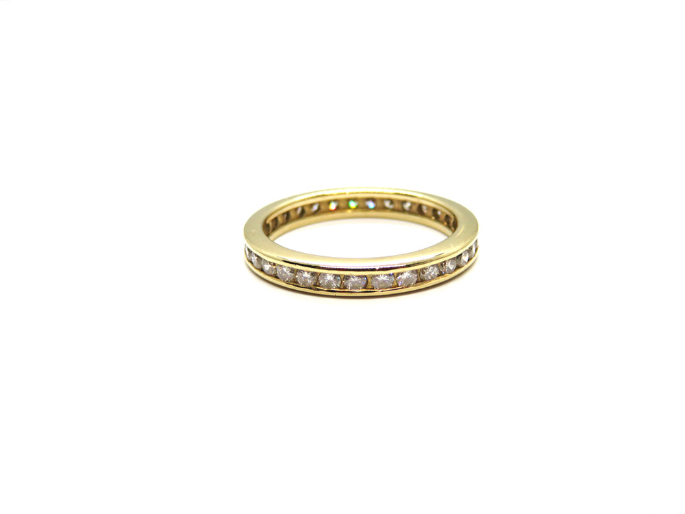 14K Yellow Gold Channel Set Diamond Eternity Ring