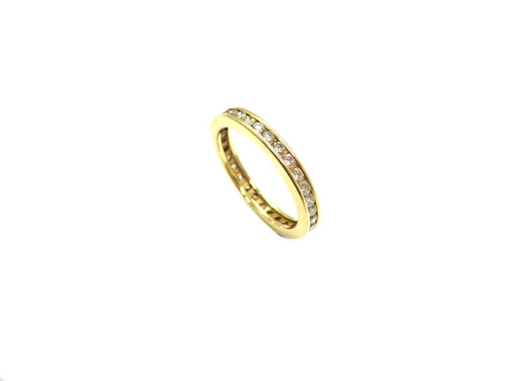 14K Yellow Gold Channel Set Diamond Eternity Ring