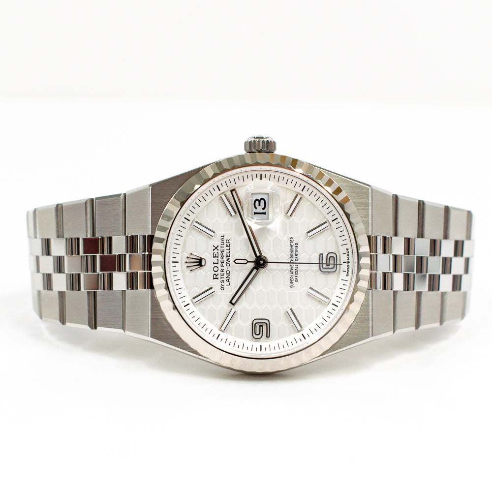 Land-Dweller 36mm Steel and White Gold 127234