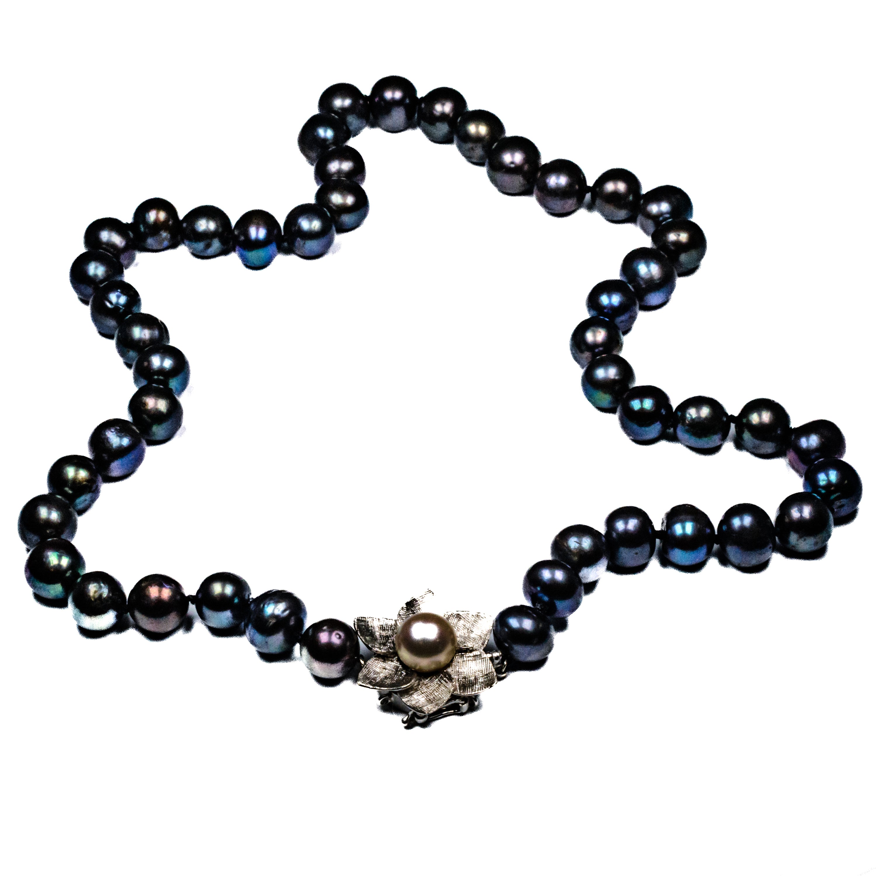 -E- Peacock Blk Pearl neck w/1