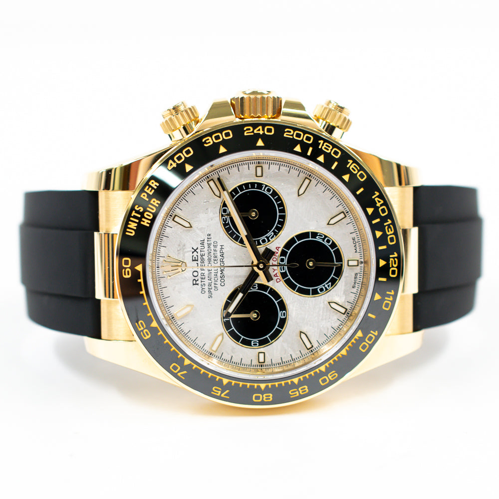 Daytona Yellow Gold Black Ceramic Bezel with Rubber Strap 126518LN