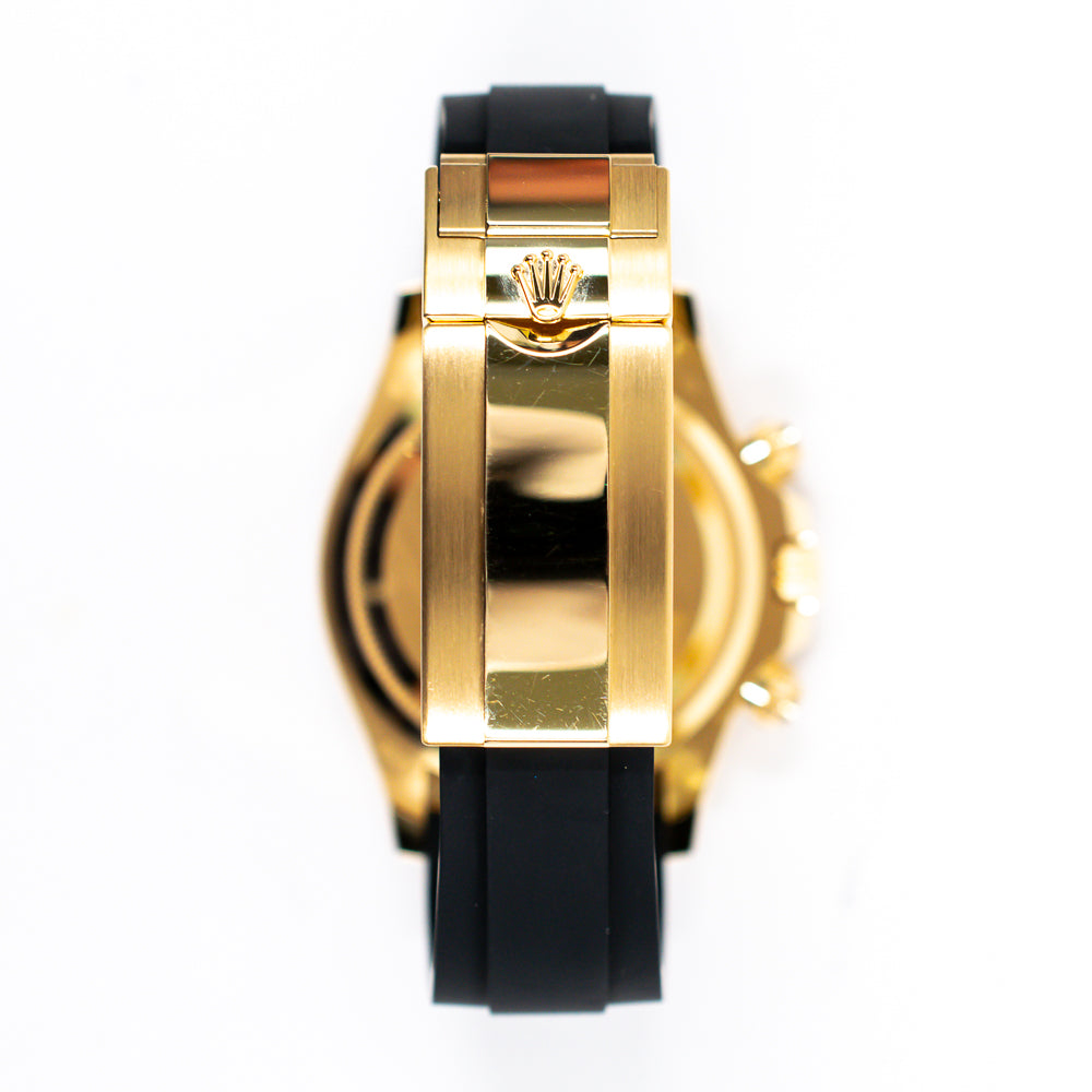 Daytona Yellow Gold Black Ceramic Bezel with Rubber Strap 126518LN
