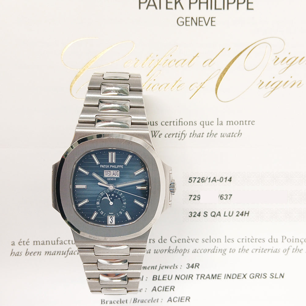 Nautilus Annual Calendar Moon Phase 40.5mm Stainless Steel  5726/1A-014