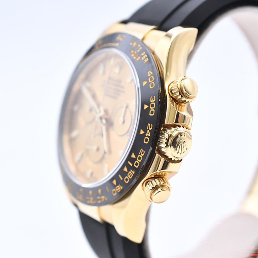 Daytona Yellow Gold On Strap 116518LN