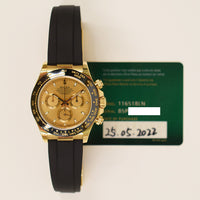 Daytona Yellow Gold On Strap 116518LN
