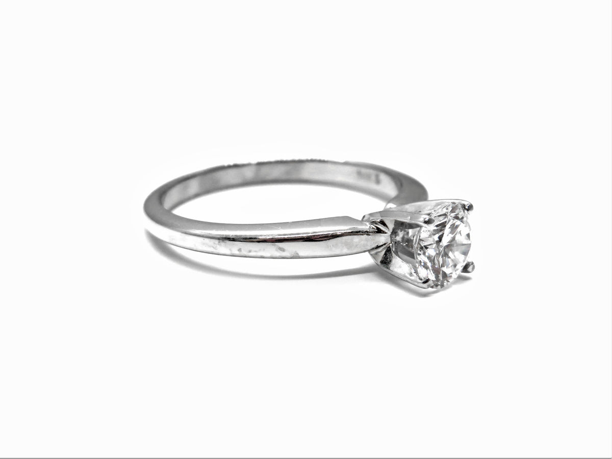 14K White Gold Classic Solitaire Engagement Ring