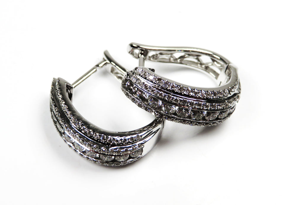 14kt wg dia 5 row hoops 1.20 c