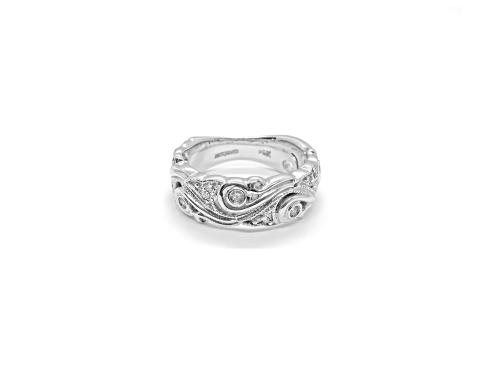 ArtCarved “Katie” 14K White Gold Diamond Wedding Band