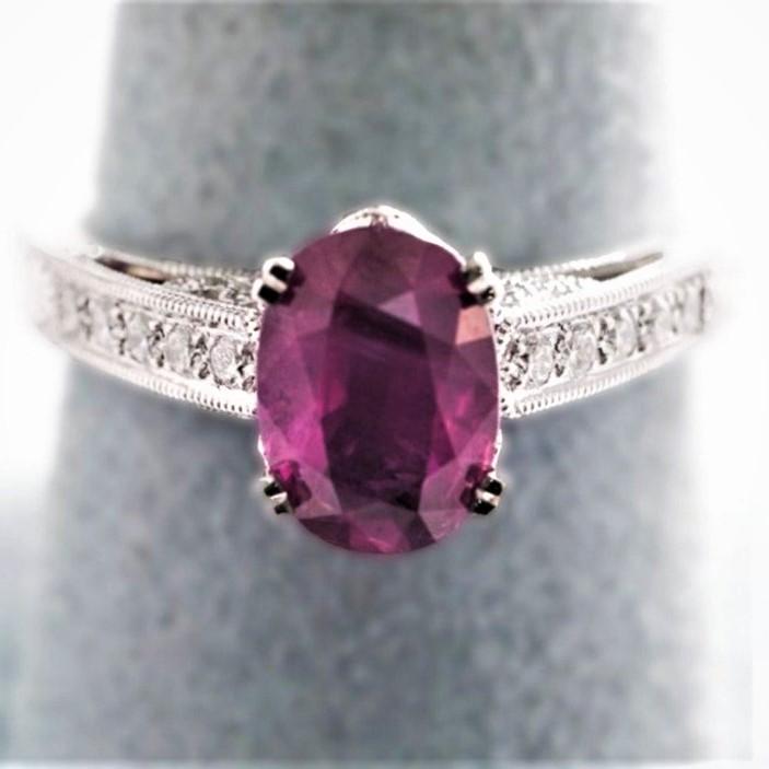 Platinum 2.5ct Ruby and Diamond Ring